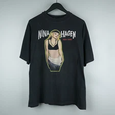 Vintage Nina Hagen Men T-shirt Black Unisex Tee All sizes S to 5Xl