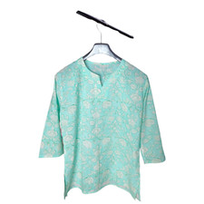 Block Printed India Made 100 Pure Cotton Hand Made Kurti/Top/Blouse/Tunic