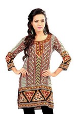 Paisley 3/4 sleeve Indian Printed Kurti Tunic Women Kurta