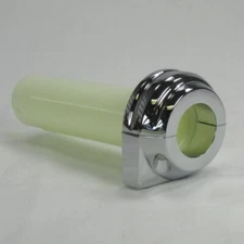 Chrome Single Cable Motorcycle Throttle Control Assembly for 1” Bars - Grooved