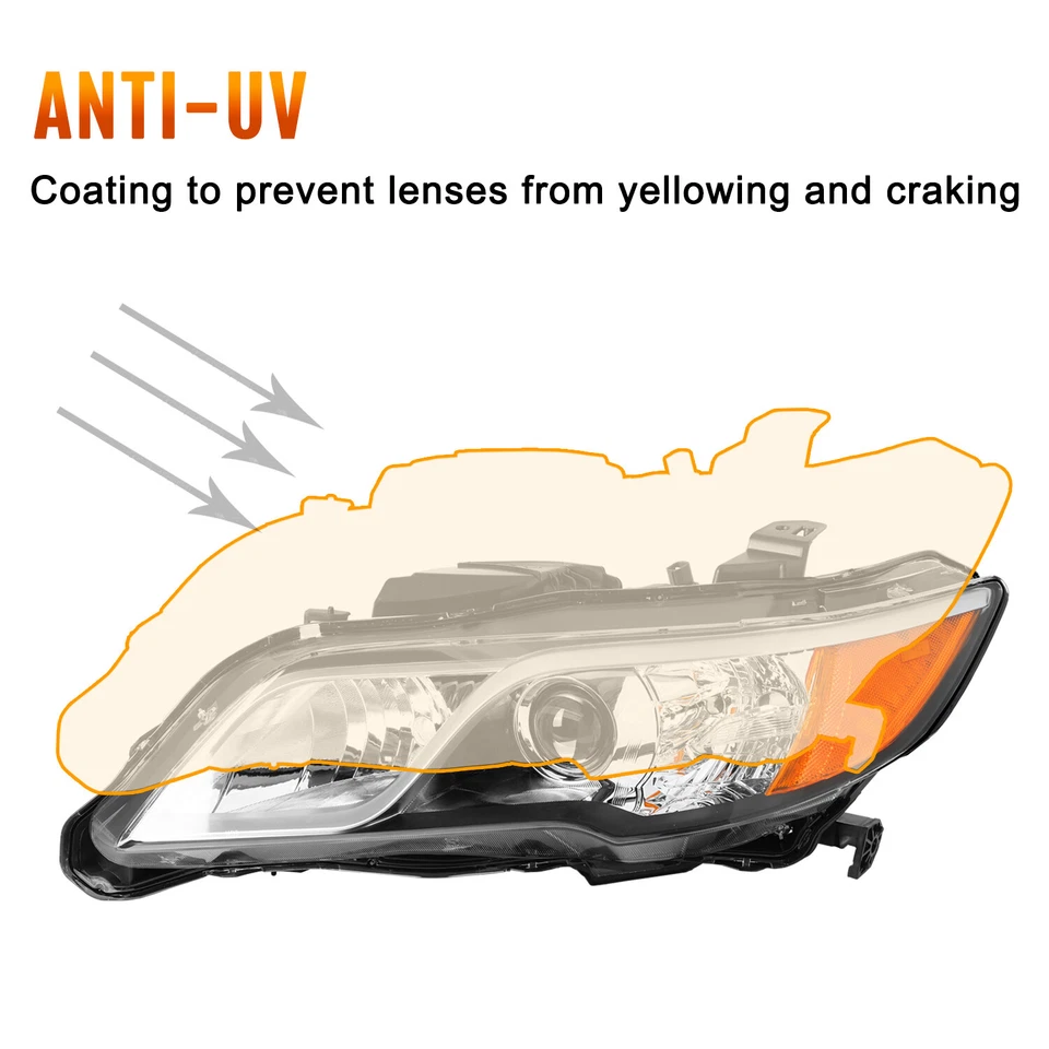 For 2013 2014 2015 Acura RDX Halogen OE Style Headlights Assembly Pair L+R  - Image 3 of 4