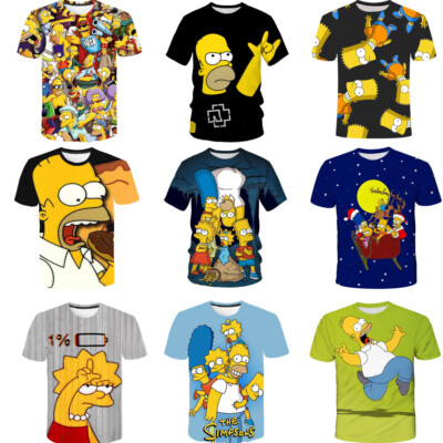Cosplay The Simpsons Maggie Marge Homer Bart T-Shirts Adult Kids Shirts Top Tee