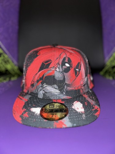 New Era 59fifty Marvel Deadpool All-Over Cap Size 7 1/8 - Afbeelding 1 van 5