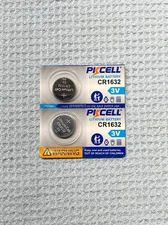 2 Pack CR1632 1632 PKCELL Lithium 3v Batteries