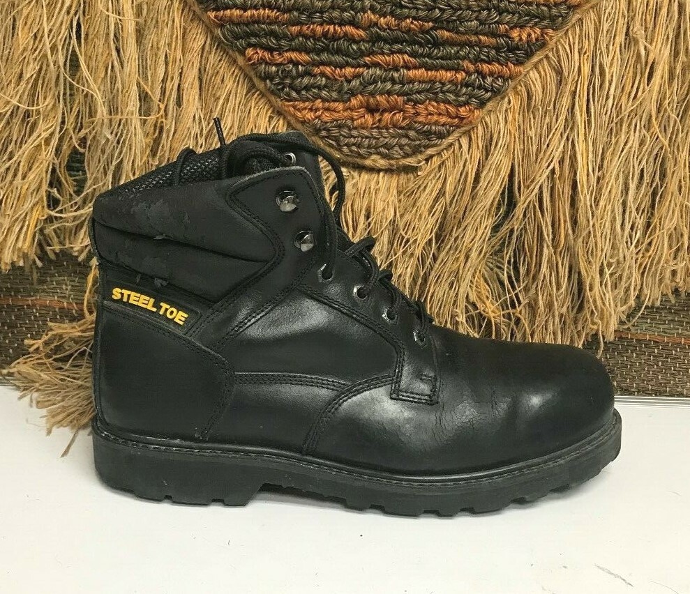 Brahma Mens Gus 2518950 Black Leather Steel Toe Wo Free Shipping! Brahma Steel Toe Work Boots for Men Wide  main image 4