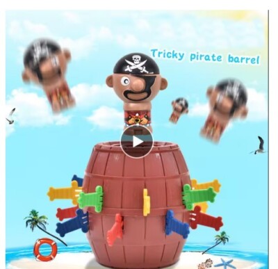 CHILDREN SAFE TOYS INTERACTIVE FUN GAMES PIRATE BARREL NEW