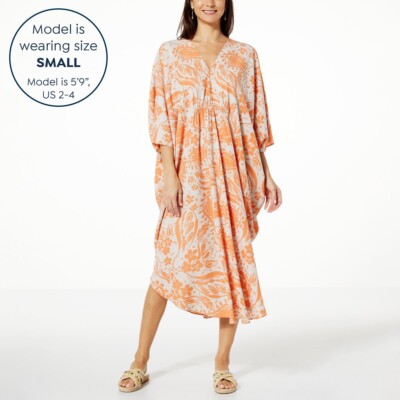 Everyday Jones By Madeline Jones Paisley Print Caftan NWT sz S