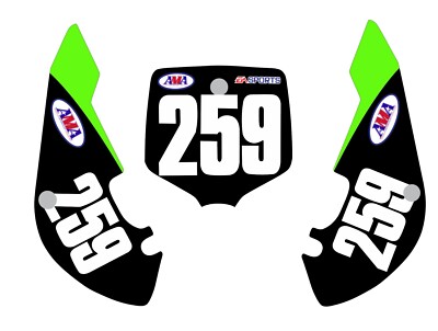Number Plate Graphics for 2000-2015  Kawasaki KLX110 2000-2009 KX65