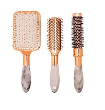 Professional Hairbrush Brush Zoe Ayla 3 Piece Set 1 Paddle 1 Vented 1 Round