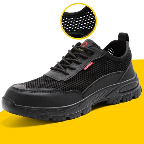 Neu Herren Sicherheitsschuhe Sommer Mesh Atmungsaktive Stahlkappe Arbeitsschuhe - Bild 1 von 20