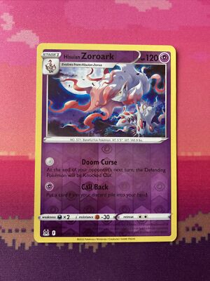 Pokemon Karte Hisuian Zoroark Astral Radiance Reverse Holo Rare 076/196 Near Mint