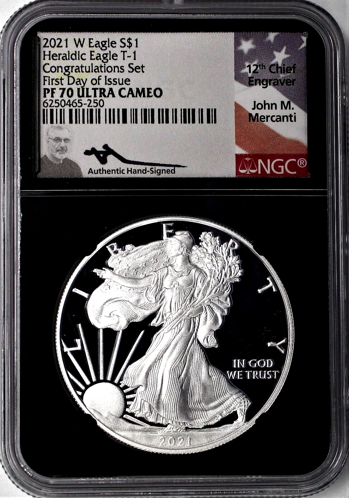 2021 W Proof Silver Eagle Type 1 Congratulations Set NGC PF70 UCAM