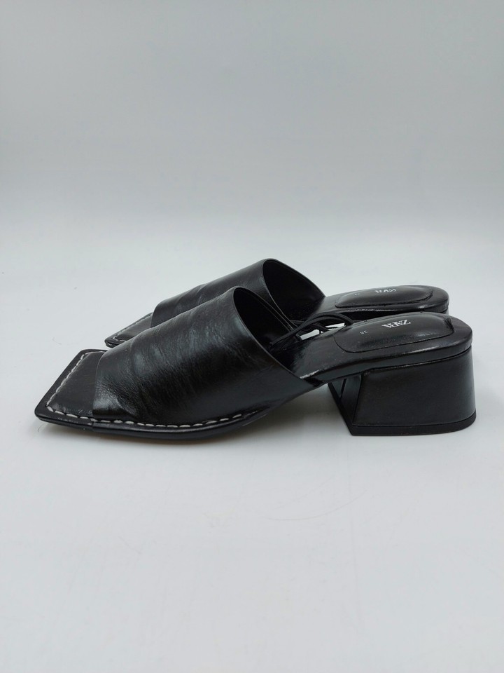 ZARA black heeled mules size 5 38 BNIB eBay