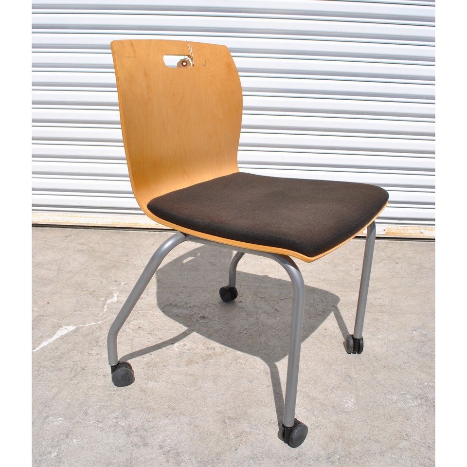 Steelcase Rover Chair Modern Metro Steelcase Mobile Rover Maple Side Chair (MR5699) | eBay