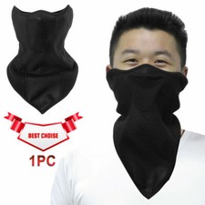 Black Winter Earmuffs Outdoor Half Face Mask W/neck Keep Warm Thermal Fleece HOT