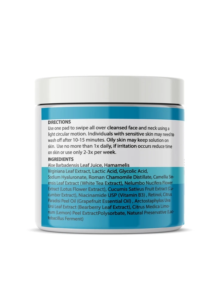 Planet Eden 20% Gly-Lactic Glycolic & Lactic Acid Skin Peel Exfoliating Pads 60 - Image 3 of 3