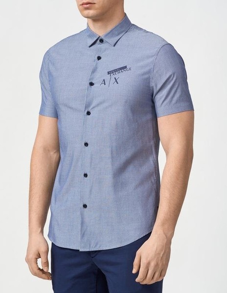 Men Armani Exchange Shirt White Viscose 36 / S /