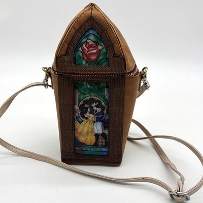 Danielle Nicole Disney Beauty Beast Stained Glass Rose Castle Crossbody Bag Gift
