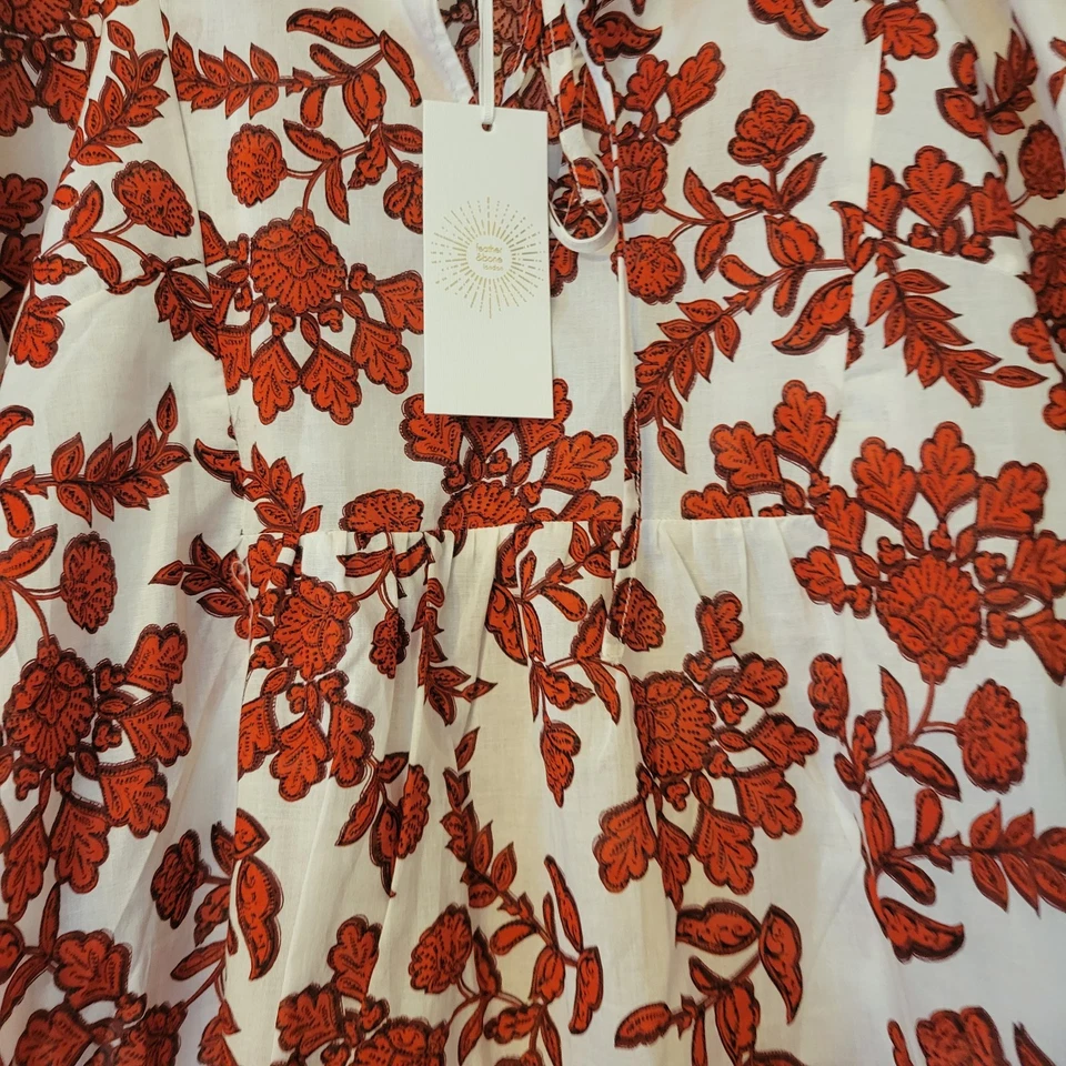 Feather And Bone Autumn Floral Print Blouse 100% Cotton Medium - Image 3 of 4