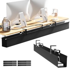  Upgraded Large Under Desk Cable Management Tray, Cable Management Under Des...