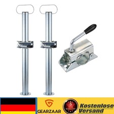Abstellstützen DE PKW Anhänger Satz Stahl Stütze Trailer 2 x Rohrstützen Rohr