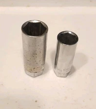 Vintage Craftsman 2pcs  5/8" & 13/16" Spark Plug Socket Set 3/8" Drive G USA