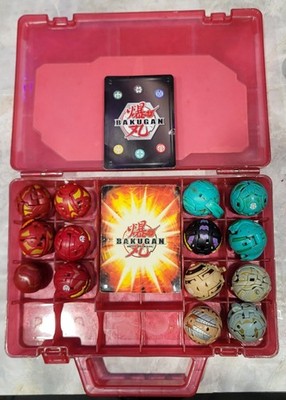Bakugan Battle Brawlers w/ Character Cards Lot with box (14 figurines, 8 cards)