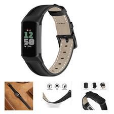Leather Watch Bands Compatible with Fitbit Charge 6 and 5 Genuine Leather