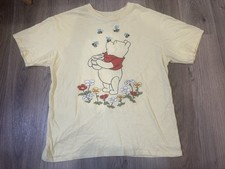 Disney Winnie The Pooh T-Shirt Women's Large Embroidered Flower's Bee's Top