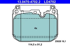 Front Axle ATE 13.0470-4702.2 Brake Pad Set, Disc Brake for BMW, Mini