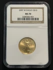 2007 W Burnished American Gold Eagle $10 1/4 oz MS-70 NGC - Rare
