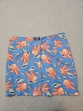 Vineyard Vines Small Wrap Skirt Womens Blue Shell Hermit Crab Print Lightweight
