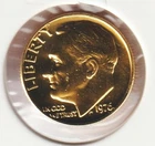 24k Gold Plate Rare Old US 1976 Liberty Roosevelt Dime Collector Collection Coin