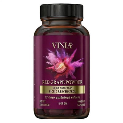VINIA Piceid Resveratrol Supplement Non-GMO, 60ct Increases Blood Flow