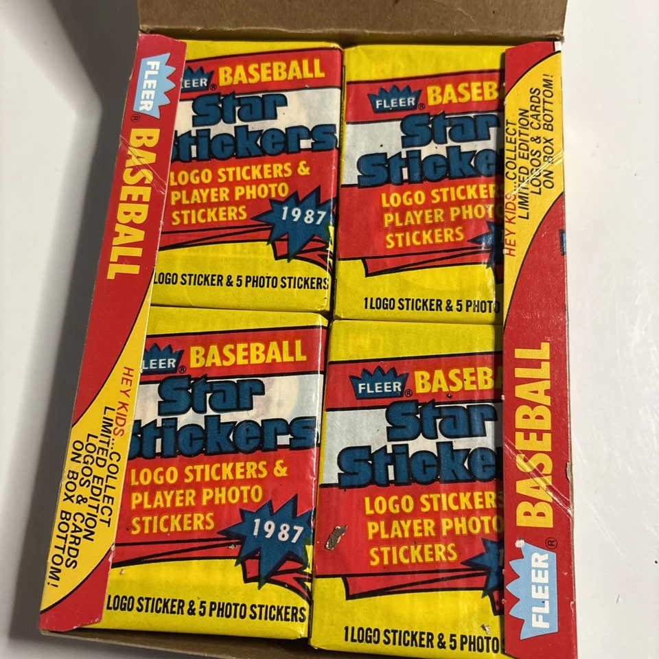Caja de cera de béisbol Fleer Star 1987 pegatinas 36 paquetes Foto 2 de 2