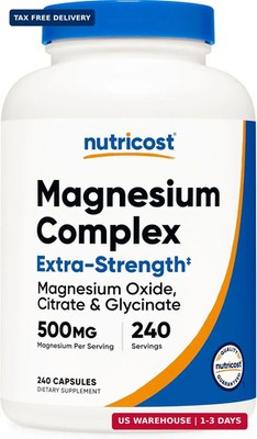 Nutricost Magnesium Complex 500mg, 240 Capsules - 240 Count (Pack of 1) 