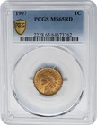 1907 Indian Head Cent 1c MS65 RD Secure PCGS 950896-4