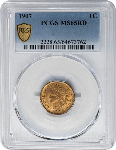 1907 Indian Head Cent 1c MS65 RD Secure PCGS 950896-4