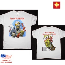 New Apparel Iron Maiden California Invasion Tour T-Shirt Heavy Metal Tee
