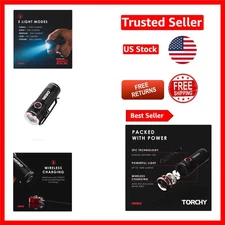 Torchy Rechargeable LED Flashlight | 1,000 Lumens, 5 Modes, Water Resistant