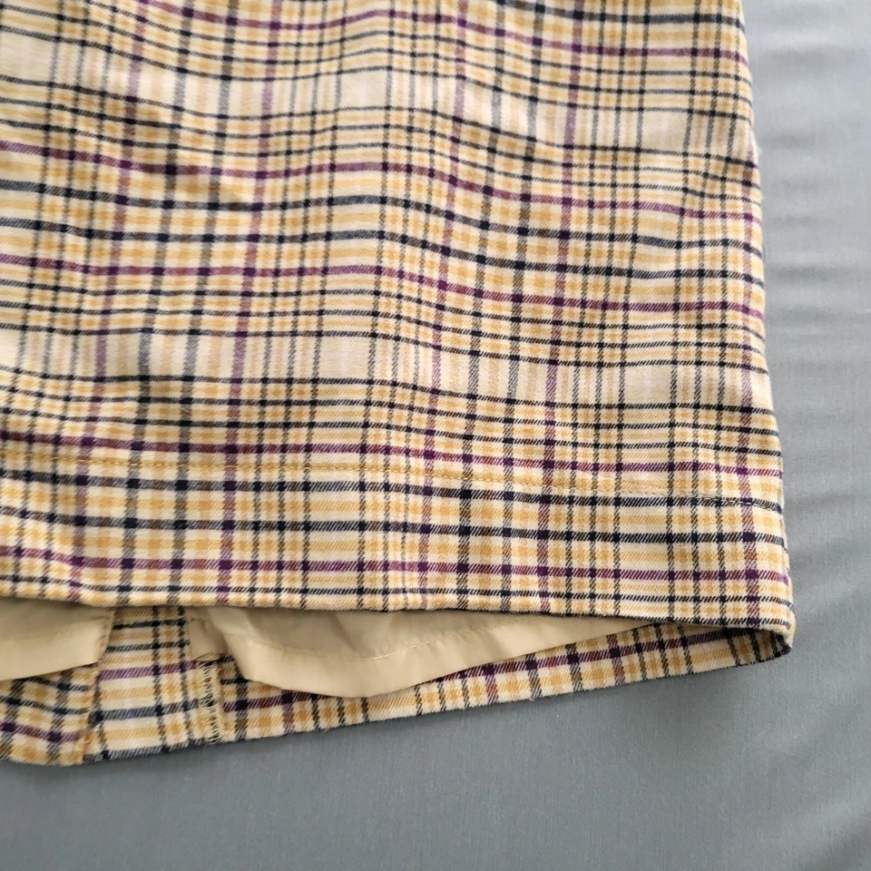 Falda Merona Mujer Talla 12 Lana Línea A Hasta la Rodilla Cremallera Forrada Botón Cuadros Beige Foto 4 de 4