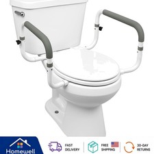 Sturdy Toilet Safety Rails with Cushioned Grips - Easy Install for Home Care