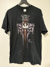 Brom Liquid Blue Shirt Mens Large Black Graphic Art Industrial Fantasy New Tags