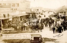 1913 Street Scene Clayton New Mexico Horse Wagons Crowd RPPC Photo Postcard COPY