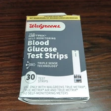 Walgreens Blood Glucose True Metrix Test Strips. QTY-30 EXP 01/31/27