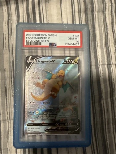 Pokemon TCG Evolving Skies Dragonite V Full Alternate Alt Art #192/203 PSA 10