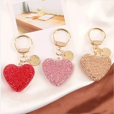Creative Rhinestone Heart Keychain