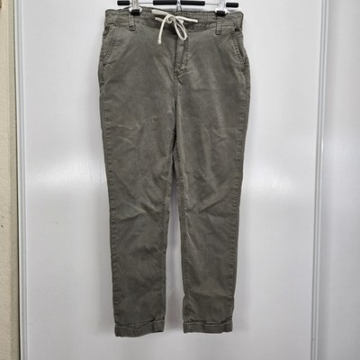 Paige Christy  Sz 29 Vtg Coastal Green Cuff Drawstring Chino Jogger Pants Crop