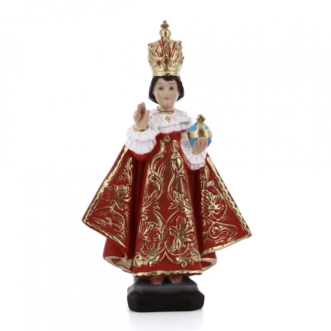GESU' BAMBINO RESINA H.22 SU CULLA IN PAGLIA 16,5x24xH.8 CM STATUA Presepe Bambinello 7500000183305