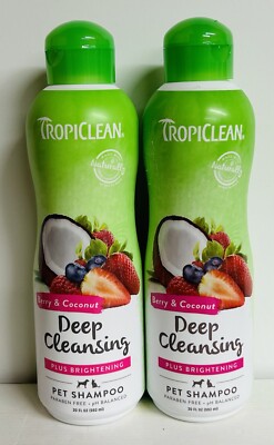 2-Pack Tropiclean ~ Berry & Coconut Deep Cleansing Pet Shampoo 20 fl oz Each